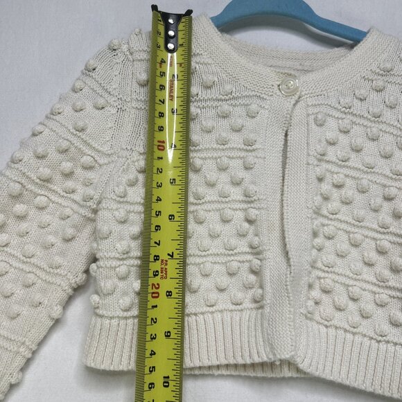Baby Gap Knit Chunky Cardigan Sweater Cream Ivory Girls 12-18 Month Textured - Picture 5 of 6